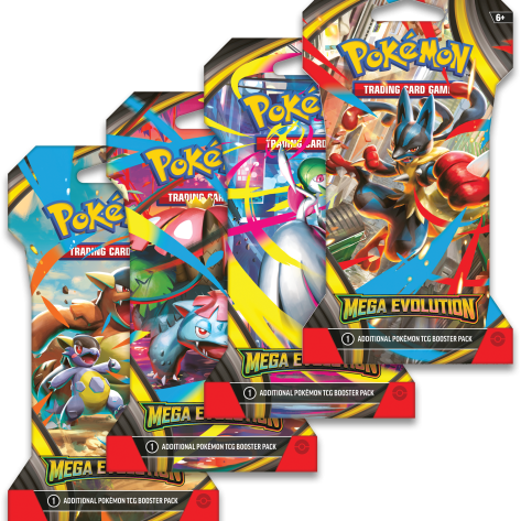 Mega Evolution Sleeved Booster, Sleeved Booster, Pokémon Trading Card Game, Mega Evolution