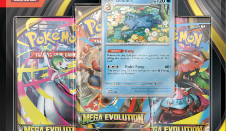Mega Evolution 3 Pack Blister Psyduck, 3 Pack Blister, Pokémon Trading Card Game, Mega Evolution, Mega Evolution 3 Pack Blister Golduck