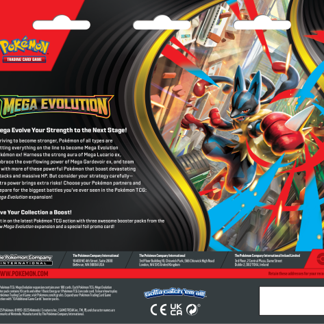 Mega Evolution 3 Pack Blister Psyduck, 3 Pack Blister, Pokémon Trading Card Game, Mega Evolution, Mega Evolution 3 Pack Blister Golduck