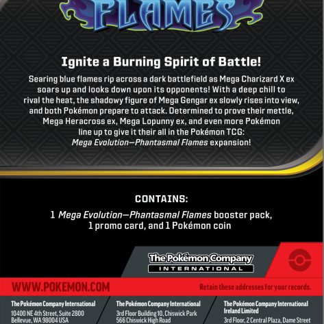 Pokemon Phantasmal Flames Boosterbox, Boosterbox, Pokémon Trading Card Game, Mega Evolution, Phantasmal Flames Boosterpack, Phantasmal Flames Elite Trainerbox, Phantasmal Flames Sleeved Booster, Phantasmal Flames Booster Bundle, Phantasmal Flames 3 Pack Blister Weavile, Phantasmal Flames 3 Pack Blister Sneasel, Phantasmal Flames Checklane Cottonee, Phantasmal Flames Checklane Whimsicott