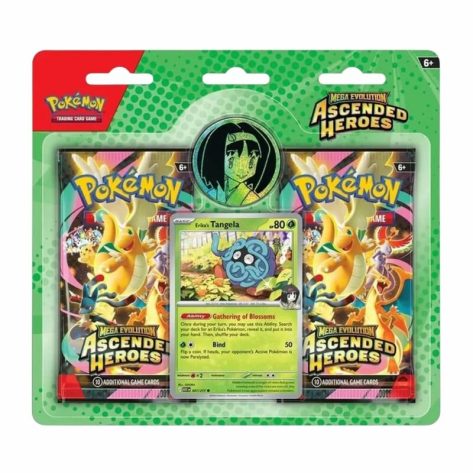 Ascended Heroes Tech Sticker Collection Charmander, Premium Poster Collection Mega Lucario, Booster Bundle, Elite Trainerbox, Pokémon Trading Card Game, Mega Evolution, Ascended Heroes – 2-Pack Blister: Larry’s Komala, Ascended Heroes – 2-Pack Blister: Erika's Tangela