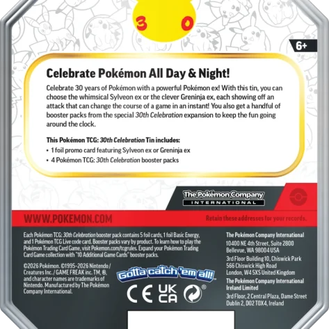30th Celebration Sylveon EX Tin, 30th Celebration Greninja EX Tin